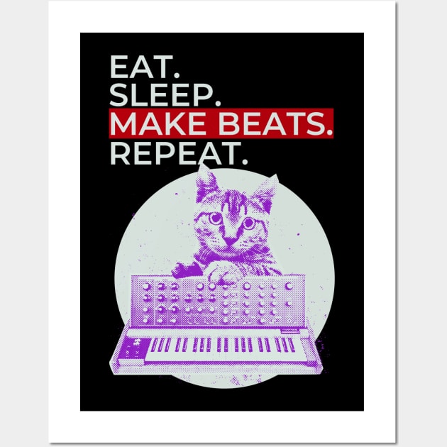 Eat Sleep Make Beats Repeat Wall Art by maxdax